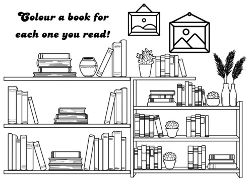colouring sheet reading tracker